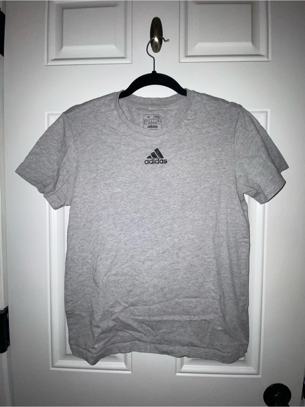 adidas Light Gray Short Sleeve Logo Tee